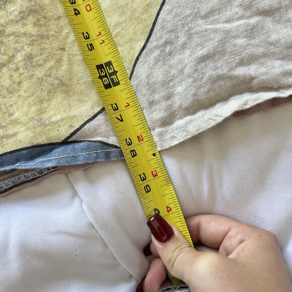 Vintage 90s Y2K Realize Womens Size XXL Linen Blend Waves Abstract Pockets Beach - Picture 5 of 6